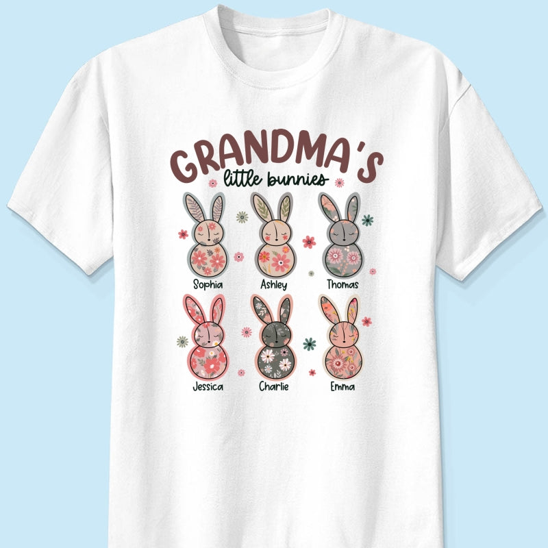 Grandma's Little Bunnies Floral Easter Personalized Shirt