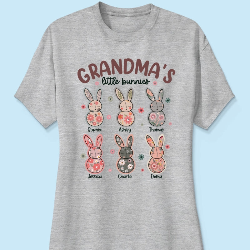 Grandma's Little Bunnies Floral Easter Personalized Shirt