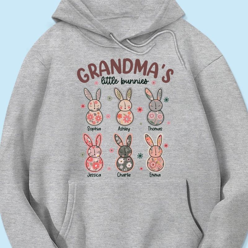 Grandma's Little Bunnies Floral Easter Personalized Shirt