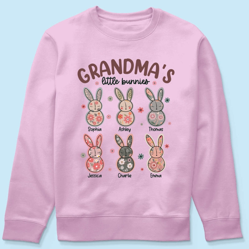 Grandma's Little Bunnies Floral Easter Personalized Shirt