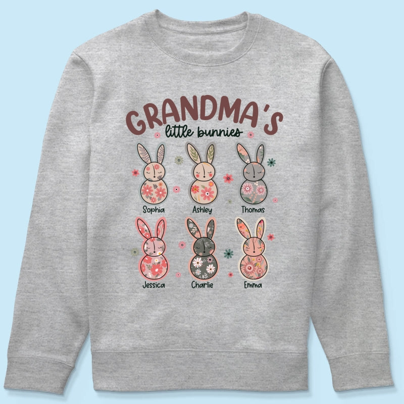 Grandma's Little Bunnies Floral Easter Personalized Shirt