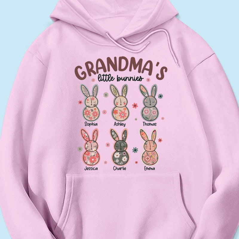 Grandma's Little Bunnies Floral Easter Personalized Shirt