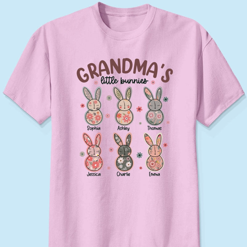 Grandma's Little Bunnies Floral Easter Personalized Shirt