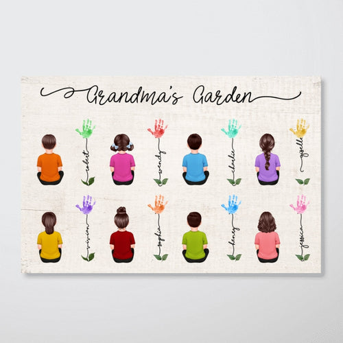 Grandma's Garden, Where Love Blossoms, DIY Handprint, Gift For Grandma, Personalized Poster
