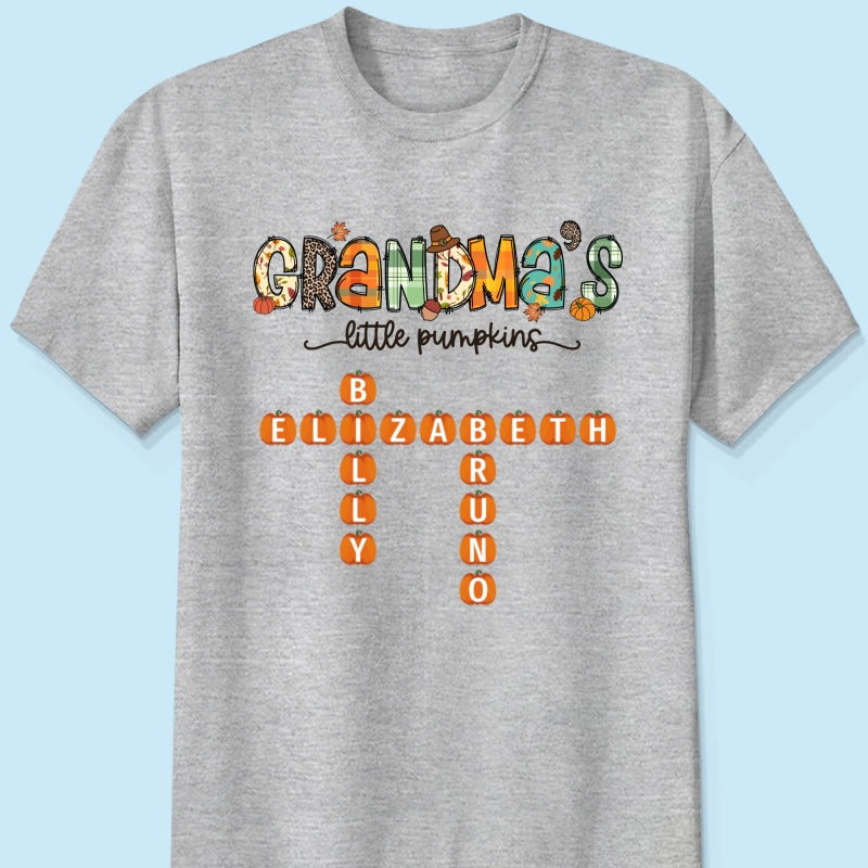 Grandma's Little Pumpkins Fall Season Personalized Shirt