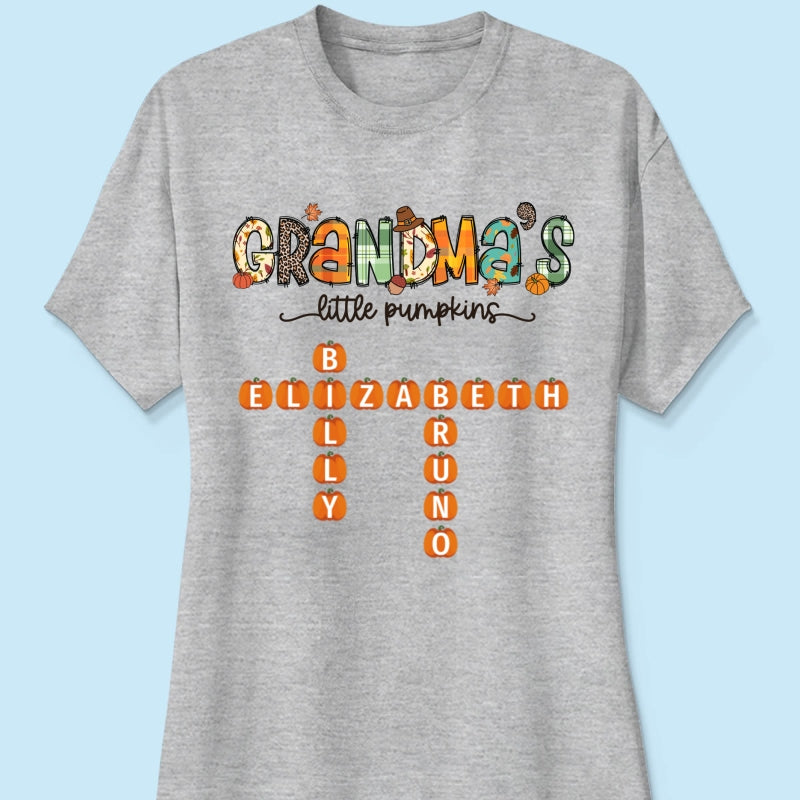 Grandma's Little Pumpkins Fall Season Personalized Shirt