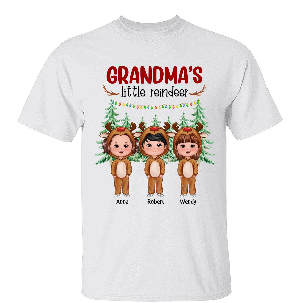 Grandma¡®s Little Reindeer Doll Kids Christmas Personalized Shirt