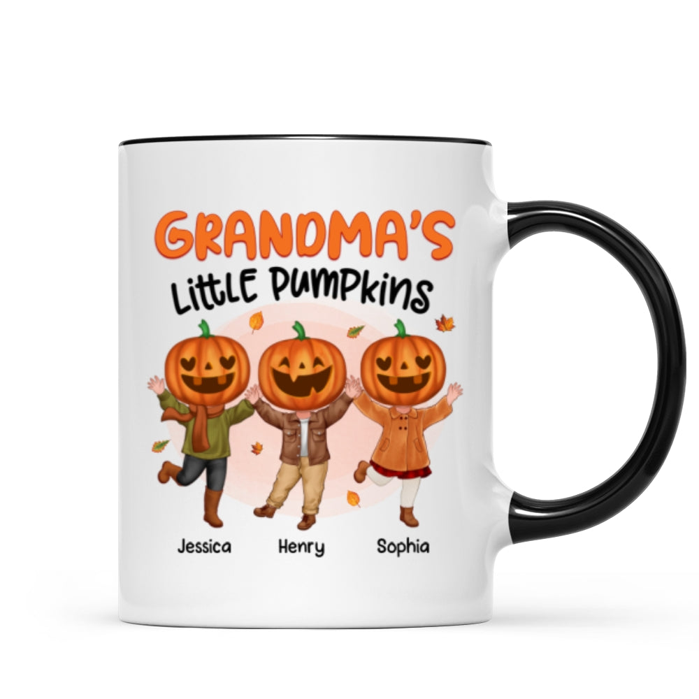 Grandma¡®s Little Pumpkins Happy Kids With Pumpkin Head Personalized Fall Season Mug