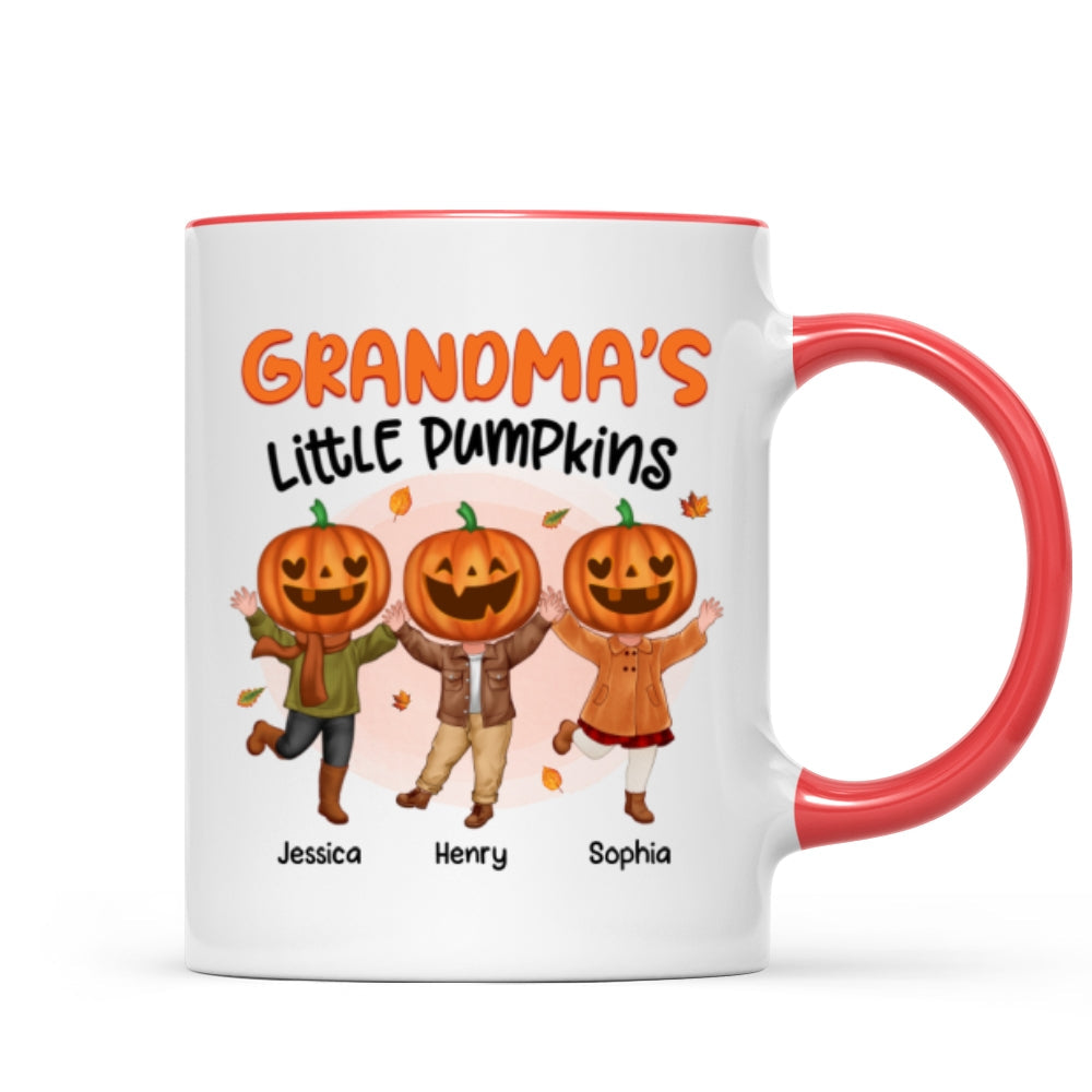 Grandma¡®s Little Pumpkins Happy Kids With Pumpkin Head Personalized Fall Season Mug
