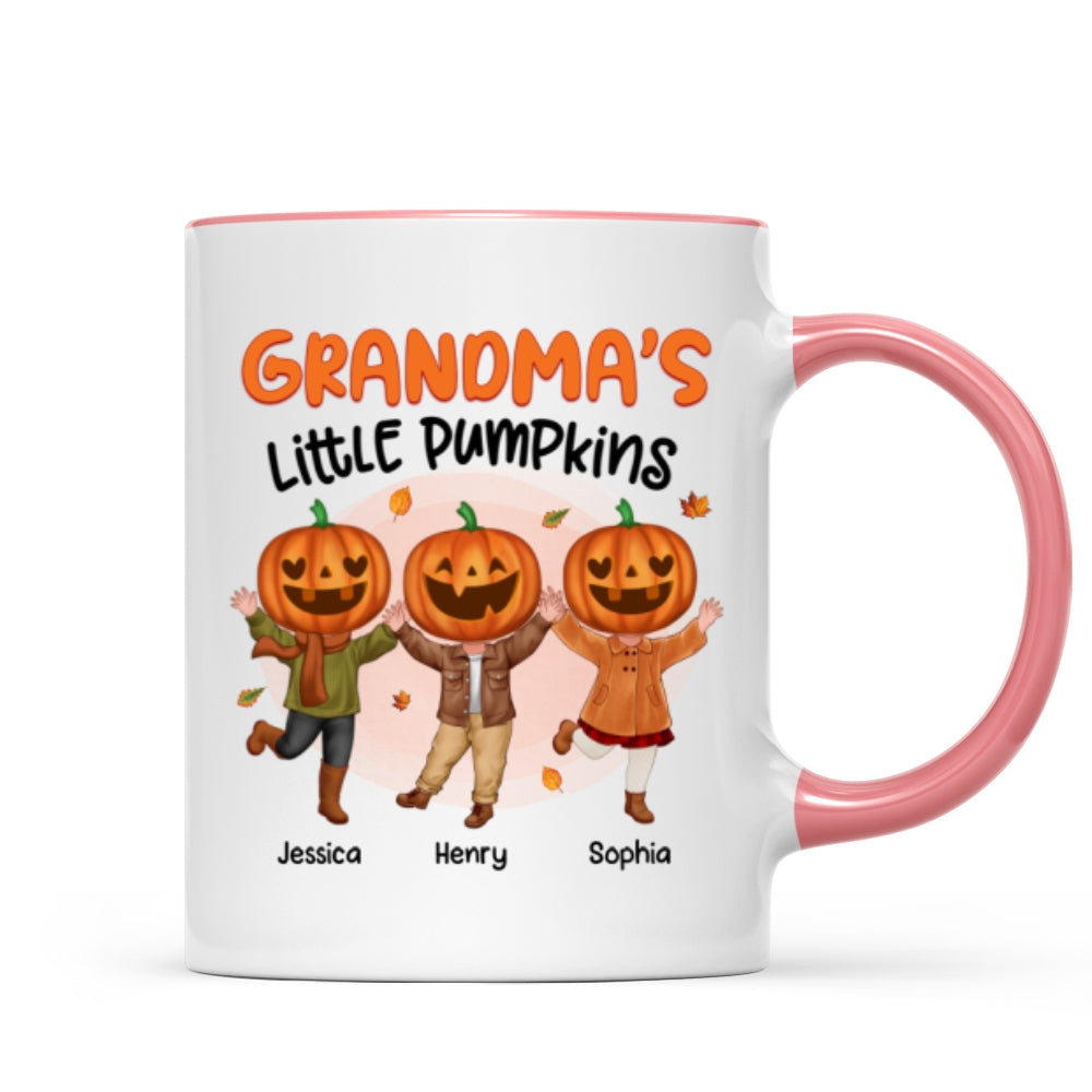 Grandma¡®s Little Pumpkins Happy Kids With Pumpkin Head Personalized Fall Season Mug