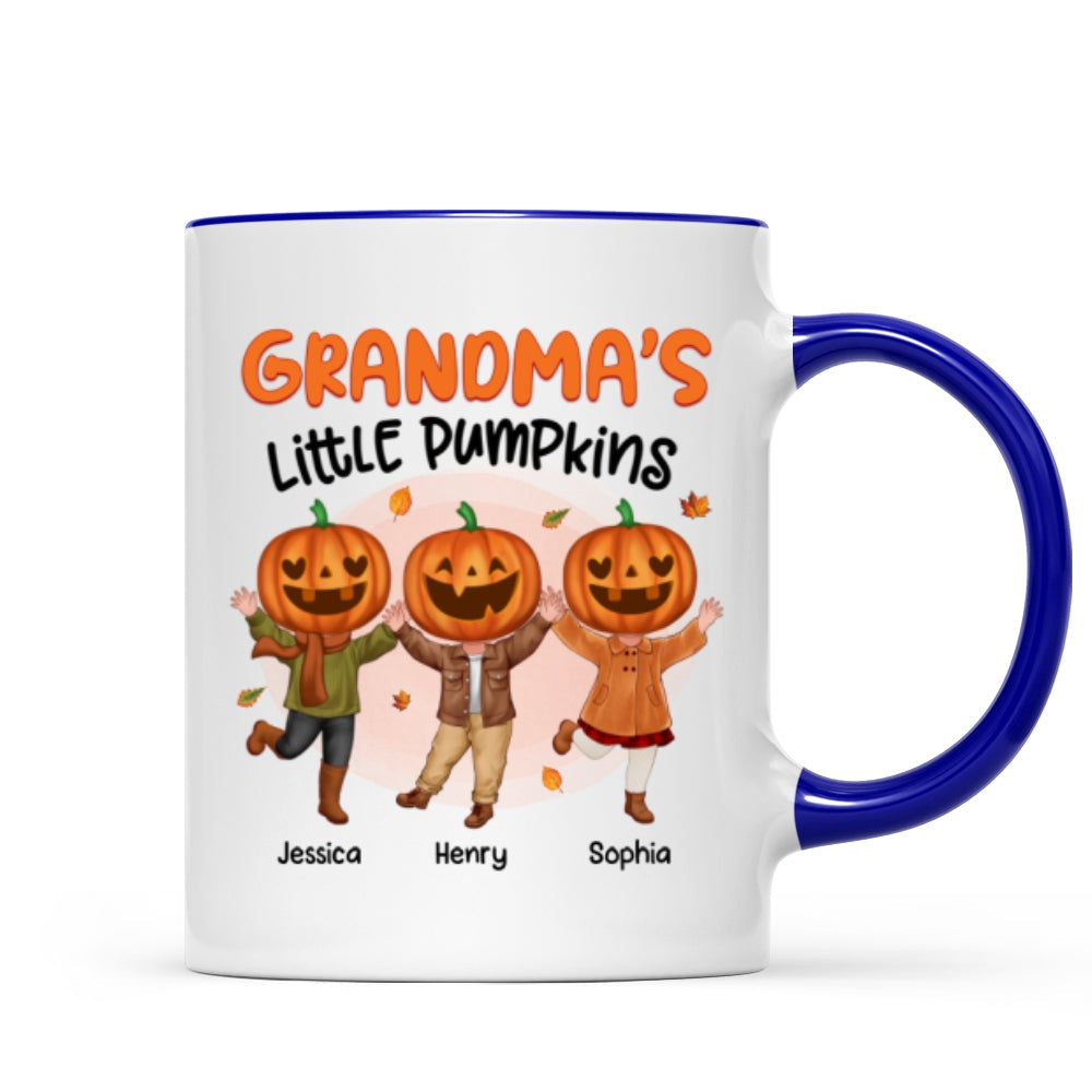 Grandma¡®s Little Pumpkins Happy Kids With Pumpkin Head Personalized Fall Season Mug