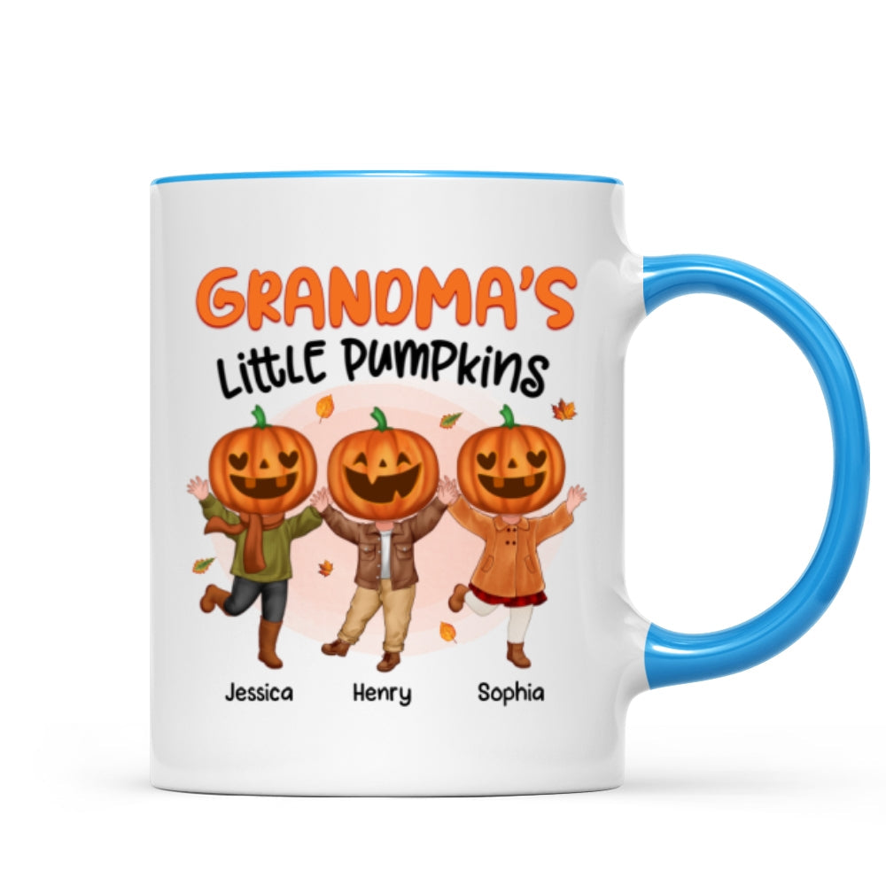 Grandma¡®s Little Pumpkins Happy Kids With Pumpkin Head Personalized Fall Season Mug