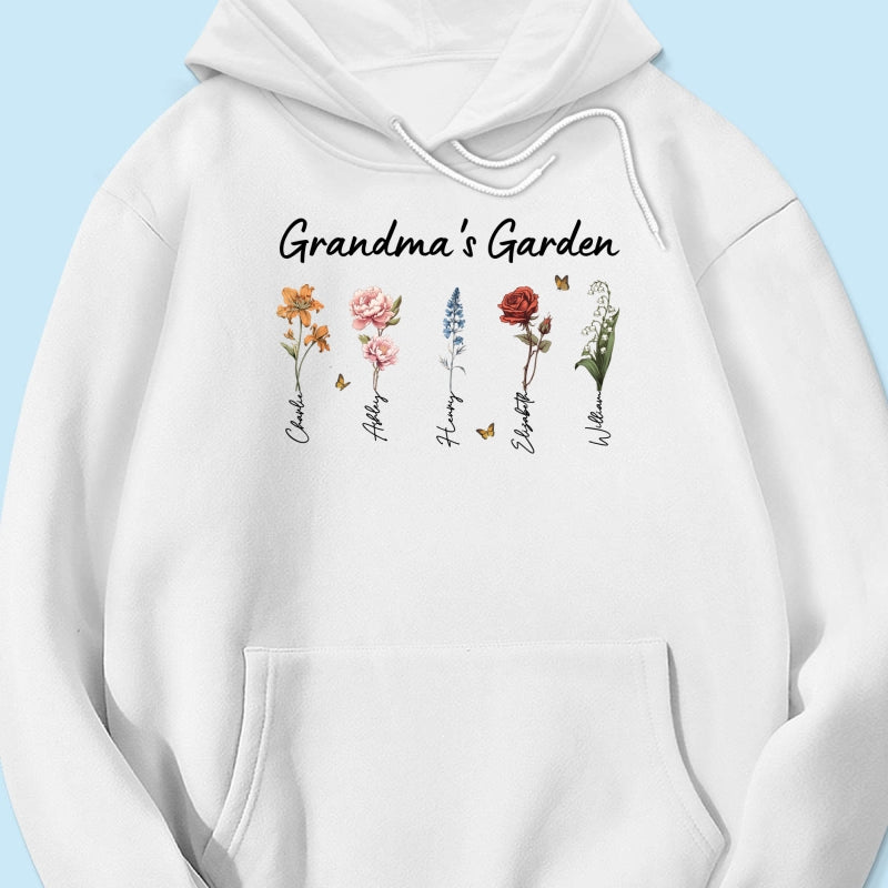 Grandma¡®s Garden Vintage Birth Month Flower Personalized Shirt, Heartfelt Gift For Grandma, Mom, Auntie