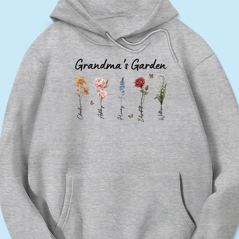 Grandma¡®s Garden Vintage Birth Month Flower Personalized Shirt, Heartfelt Gift For Grandma, Mom, Auntie