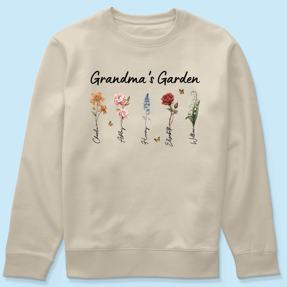 Grandma¡®s Garden Vintage Birth Month Flower Personalized Shirt, Heartfelt Gift For Grandma, Mom, Auntie