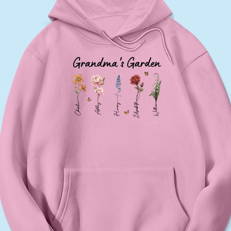 Grandma¡®s Garden Vintage Birth Month Flower Personalized Shirt, Heartfelt Gift For Grandma, Mom, Auntie